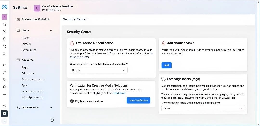 1. Start verivication