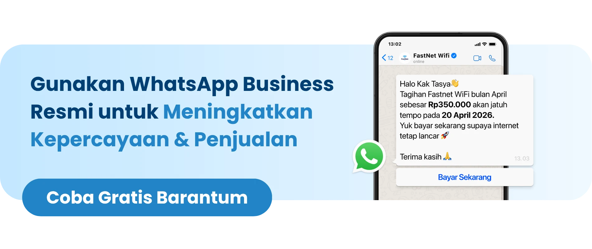 CTA Barantum - Whatsapp (2) Gunakan WhatsApp Business Resmi untuk Meningkatkan Kepercayaan & Penjualan"