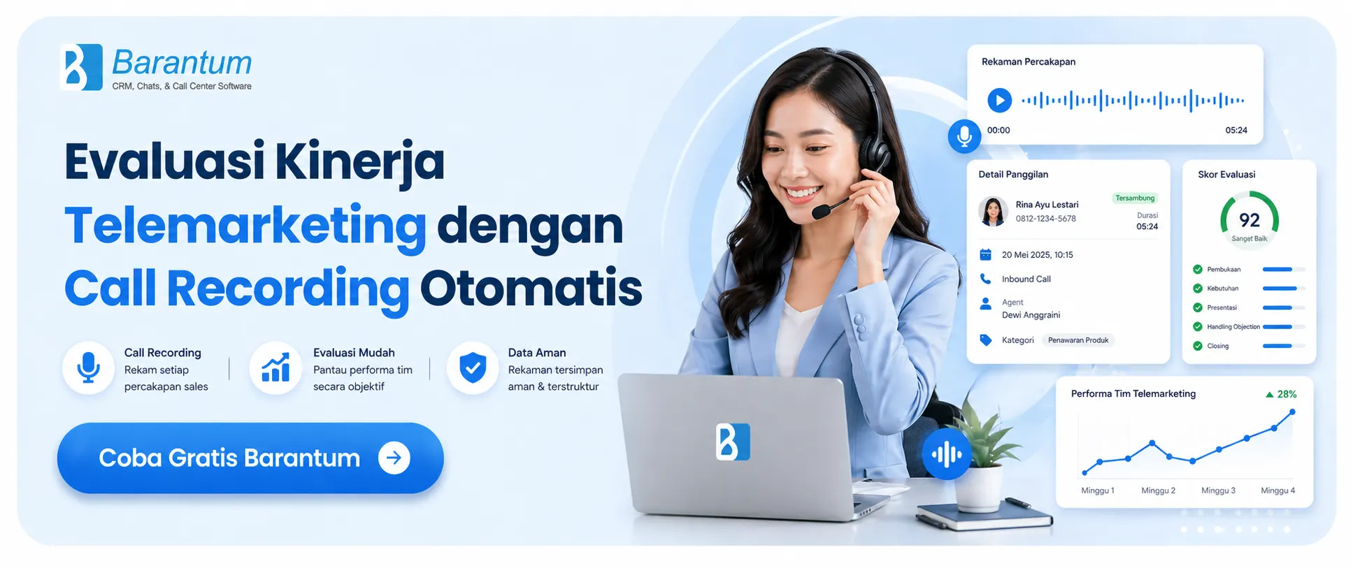 Evaluasi Kinerja Telemarketing dengan Call Recording Otomatis