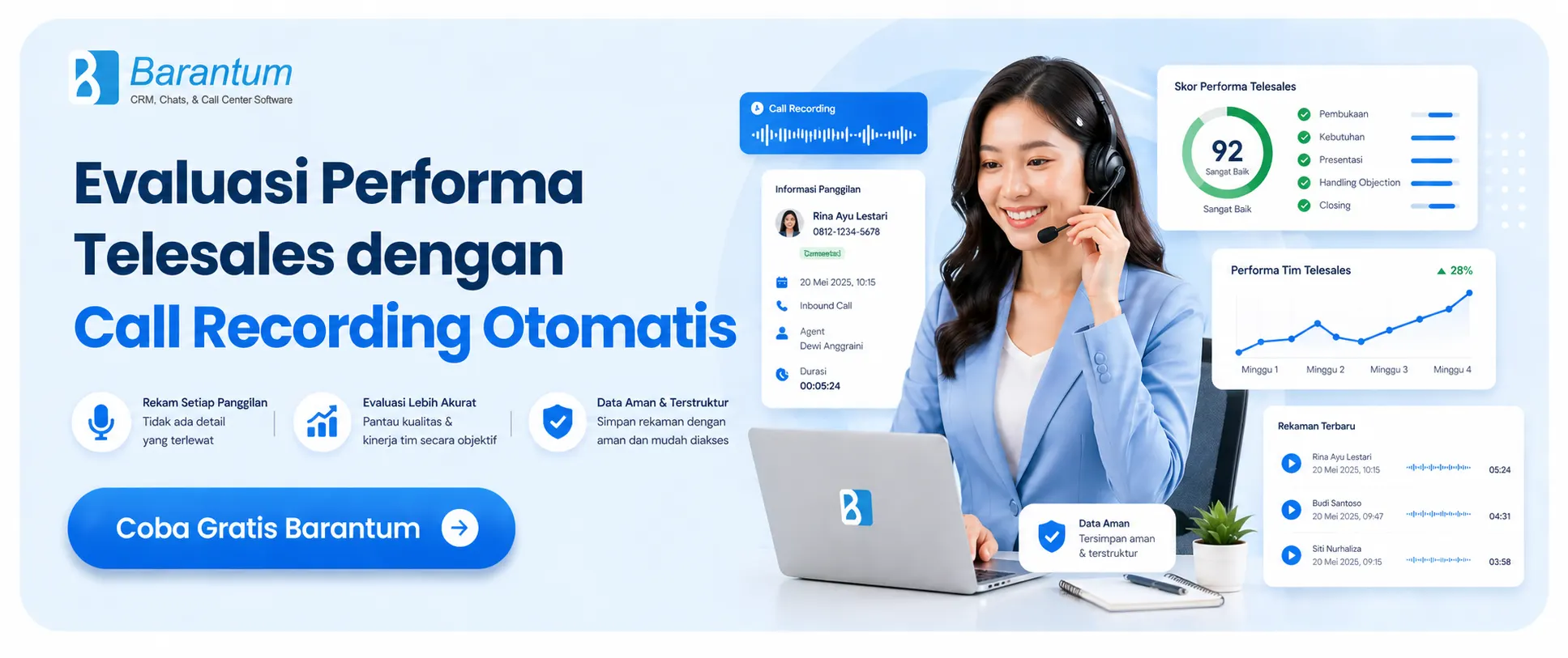 Evaluasi Performa Telesales dengan Call Recording Otomatis