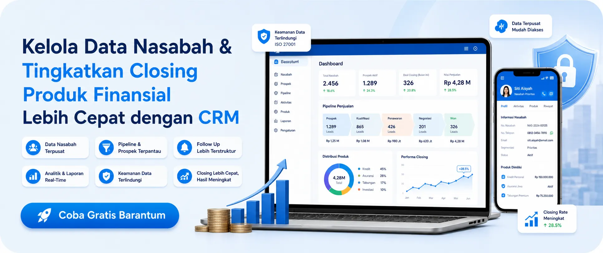 Kelola Data Nasabah & Tingkatkan Closing Produk Finansial Lebih Cepat dengan CRM