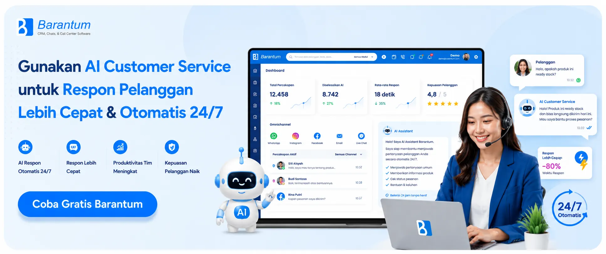 Gunakan AI Customer Service untuk Respon Pelanggan Lebih Cepat & Otomatis 247 Gunakan AI Customer Service untuk Respon Pelanggan Lebih Cepat & Otomatis 247