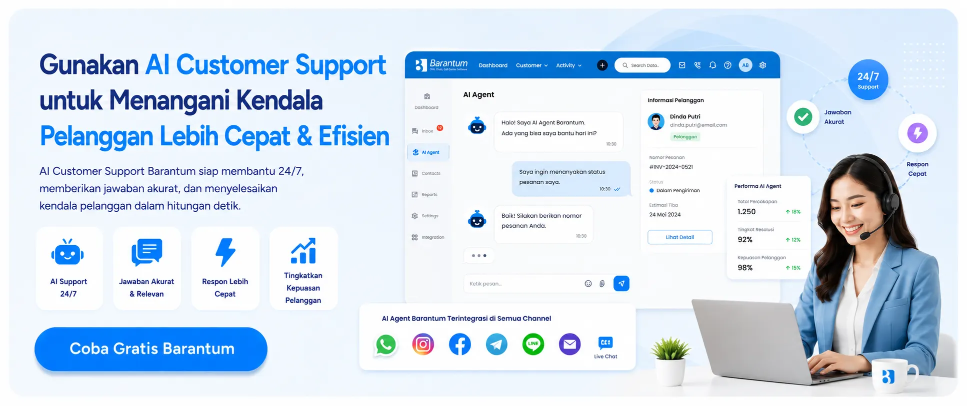 Gunakan AI Customer Support untuk Menangani Kendala Pelanggan Lebih Cepat & Efisien Gunakan AI Customer Support untuk Menangani Kendala Pelanggan Lebih Cepat & Efisien