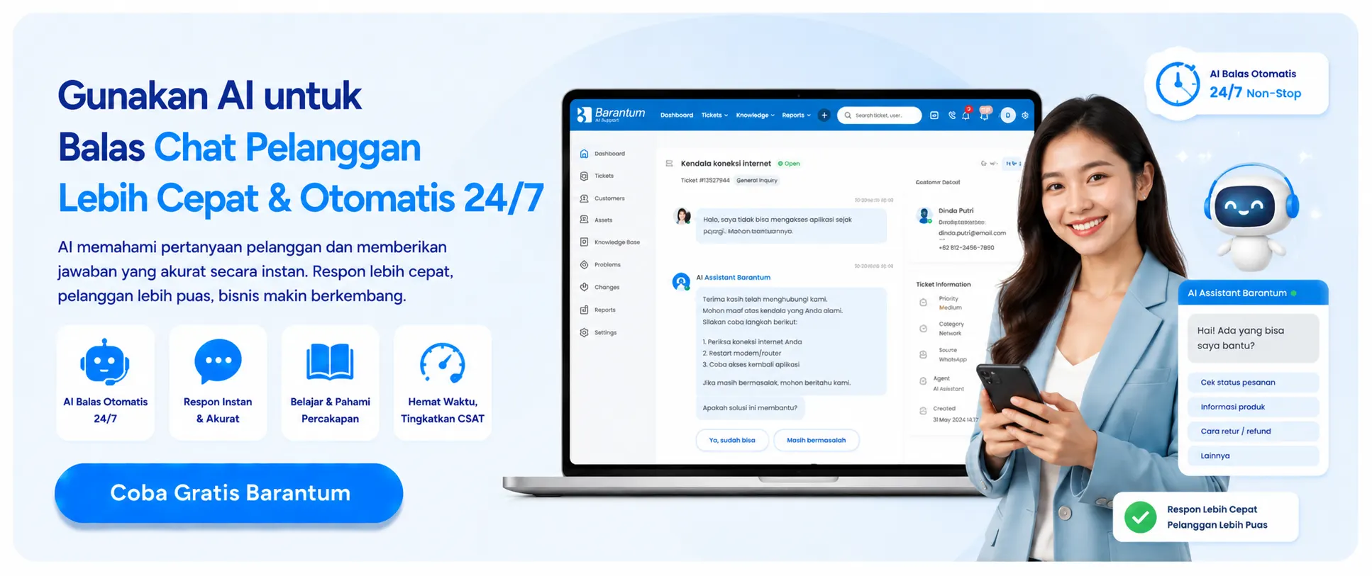 Gunakan AI untuk Balas Chat Pelanggan Lebih Cepat & Otomatis 247 Gunakan AI untuk Balas Chat Pelanggan Lebih Cepat & Otomatis 247