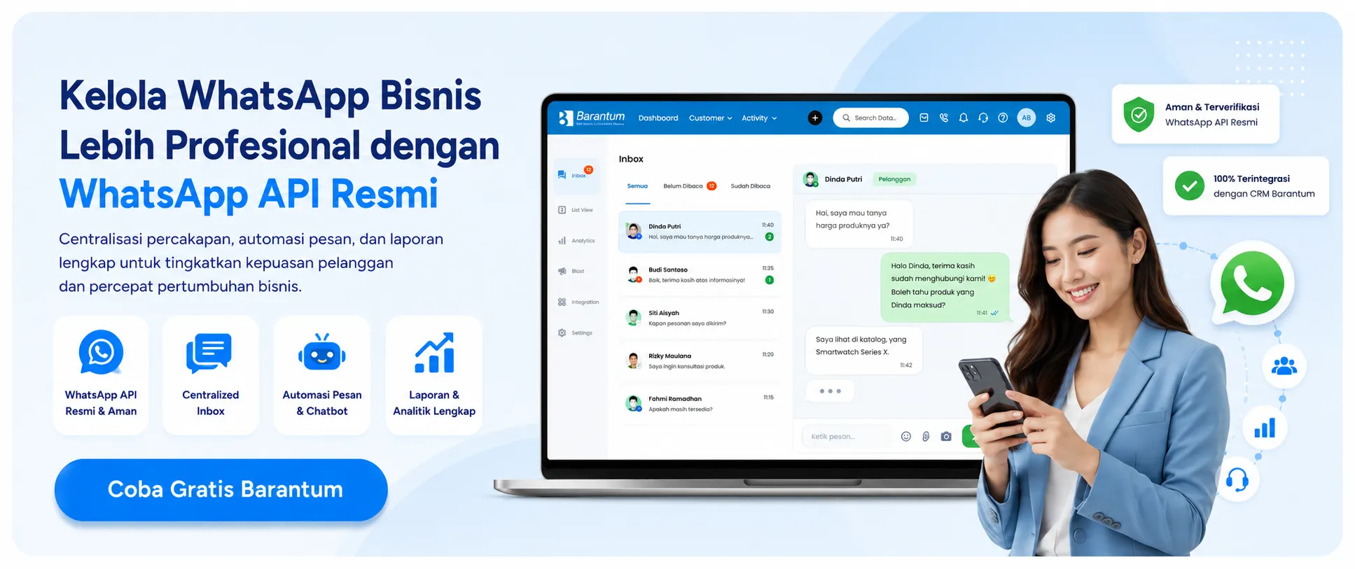 Kelola WhatsApp Bisnis Lebih Profesional dengan WhatsApp API Resmi Kelola WhatsApp Bisnis Lebih Profesional dengan WhatsApp API Resmi