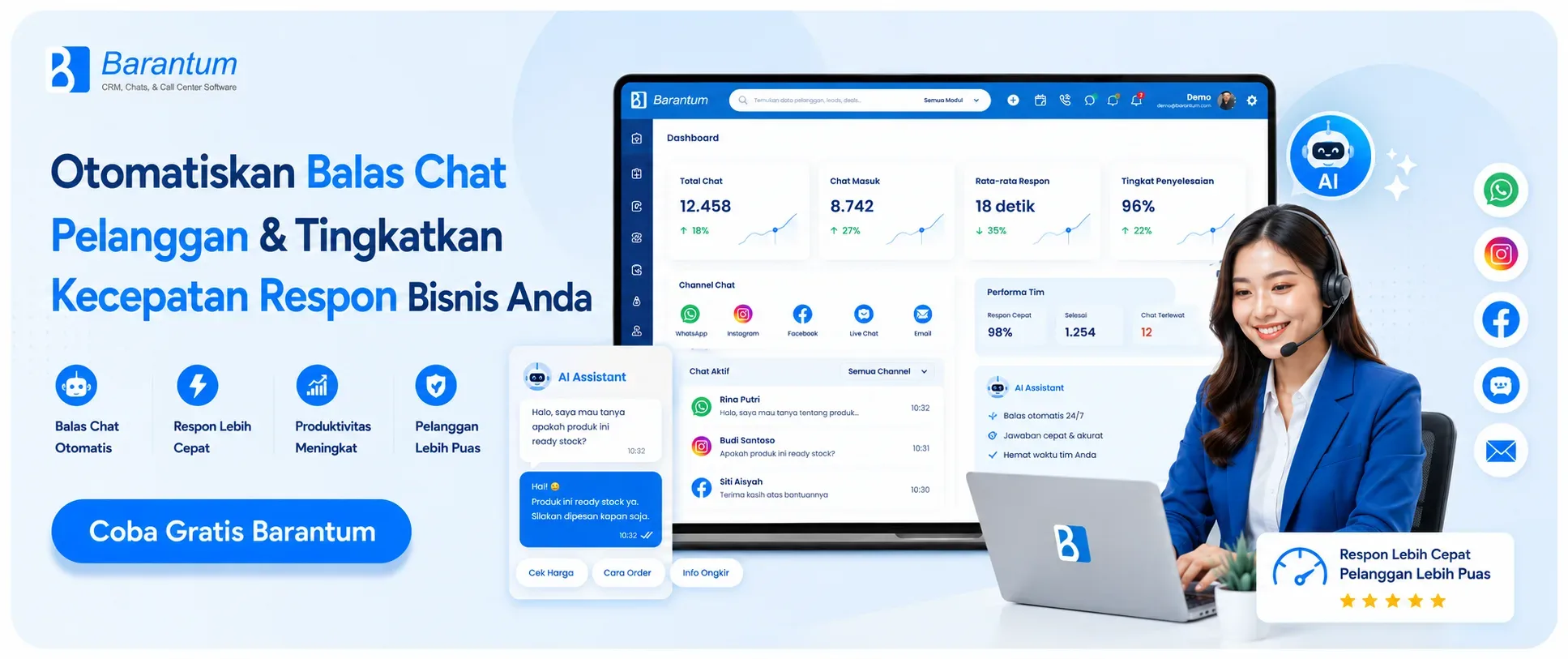 Otomatiskan Balas Chat Pelanggan & Tingkatkan Kecepatan Respon Bisnis Anda Otomatiskan Balas Chat Pelanggan & Tingkatkan Kecepatan Respon Bisnis Anda