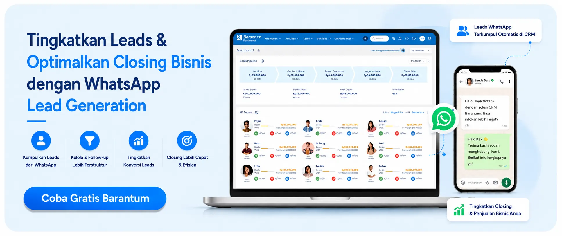 Tingkatkan Leads & Optimalkan Closing Bisnis dengan WhatsApp Lead Generation