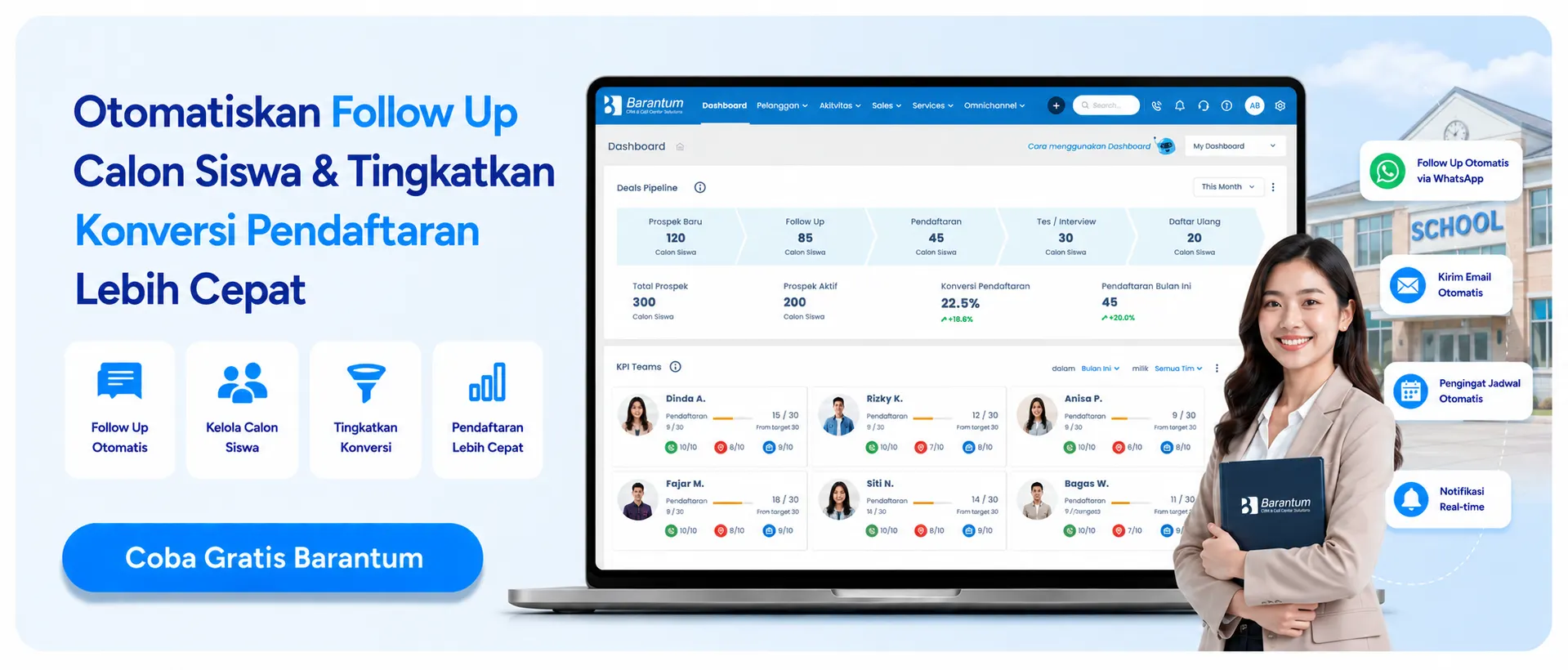 Otomatiskan Follow Up Calon Siswa & Tingkatkan Konversi Pendaftaran Lebih Cepat Otomatiskan Follow Up Calon Siswa & Tingkatkan Konversi Pendaftaran Lebih Cepat