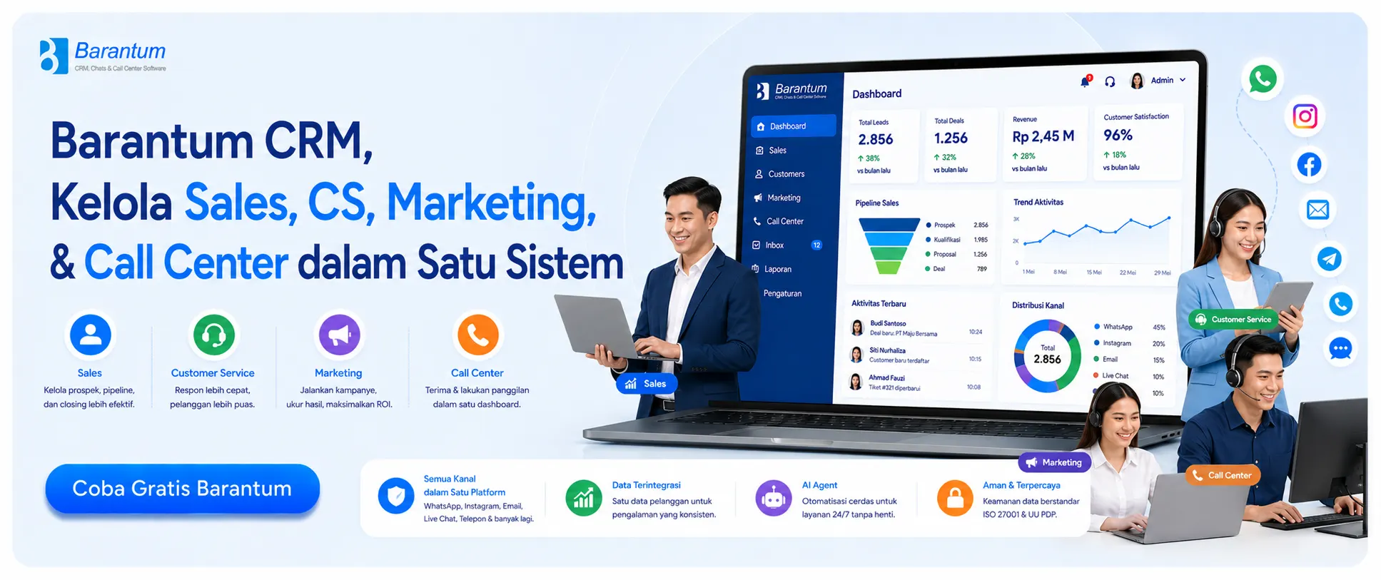 Barantum CRM, Kelola Sales, CS, Marketing, & Call Center dalam Satu Sistem Barantum CRM, Kelola Sales, CS, Marketing, & Call Center dalam Satu Sistem
