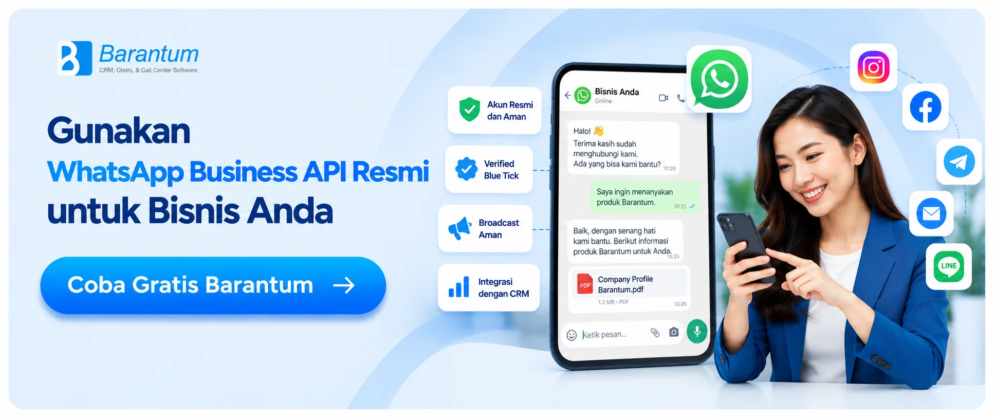 Gunakan WhatsApp Business API Resmi untuk Bisnis Anda Gunakan WhatsApp Business API Resmi untuk Bisnis Anda