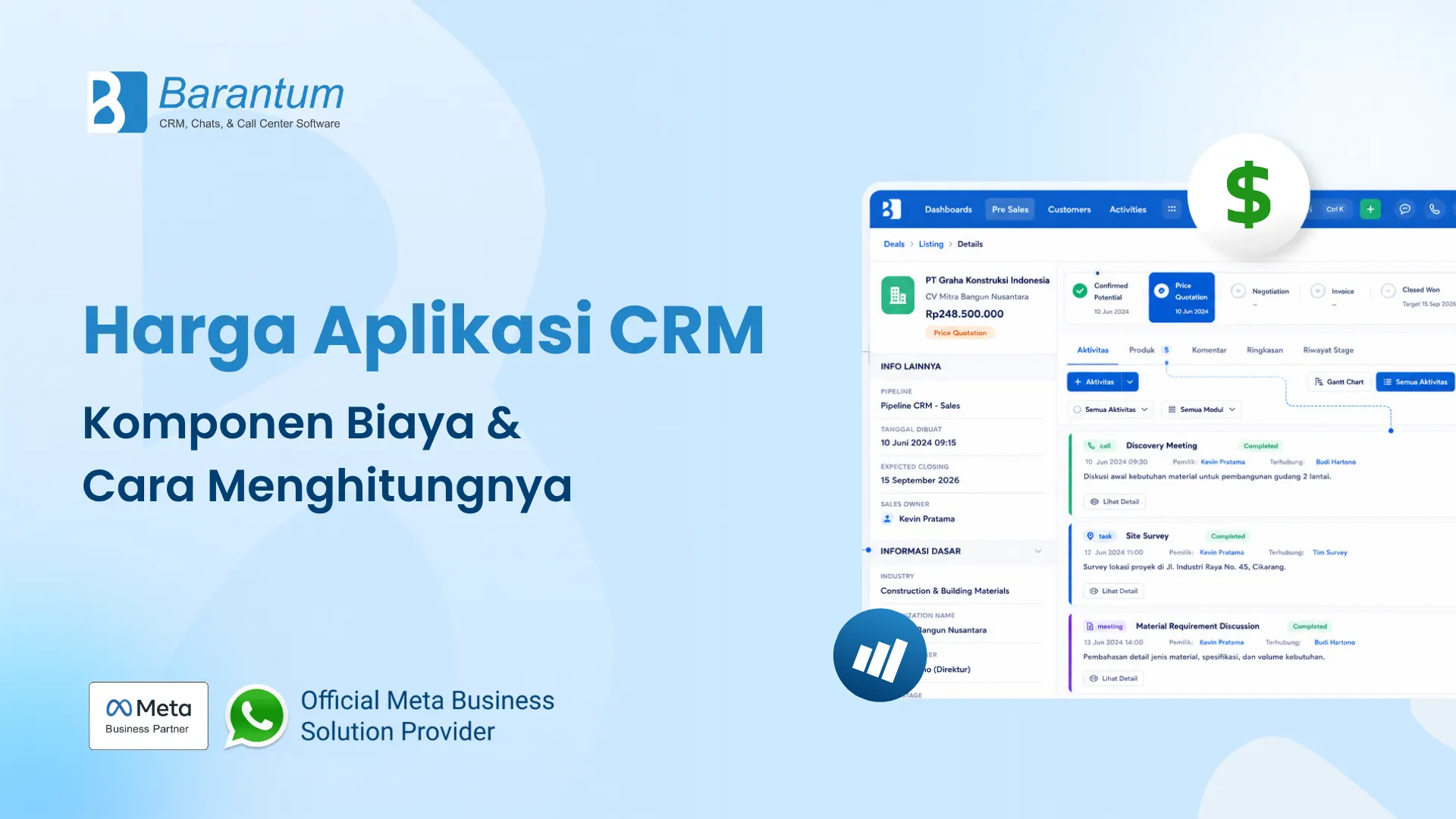 Harga Aplikasi CRM Komponen Biaya & Cara Menghitungnya