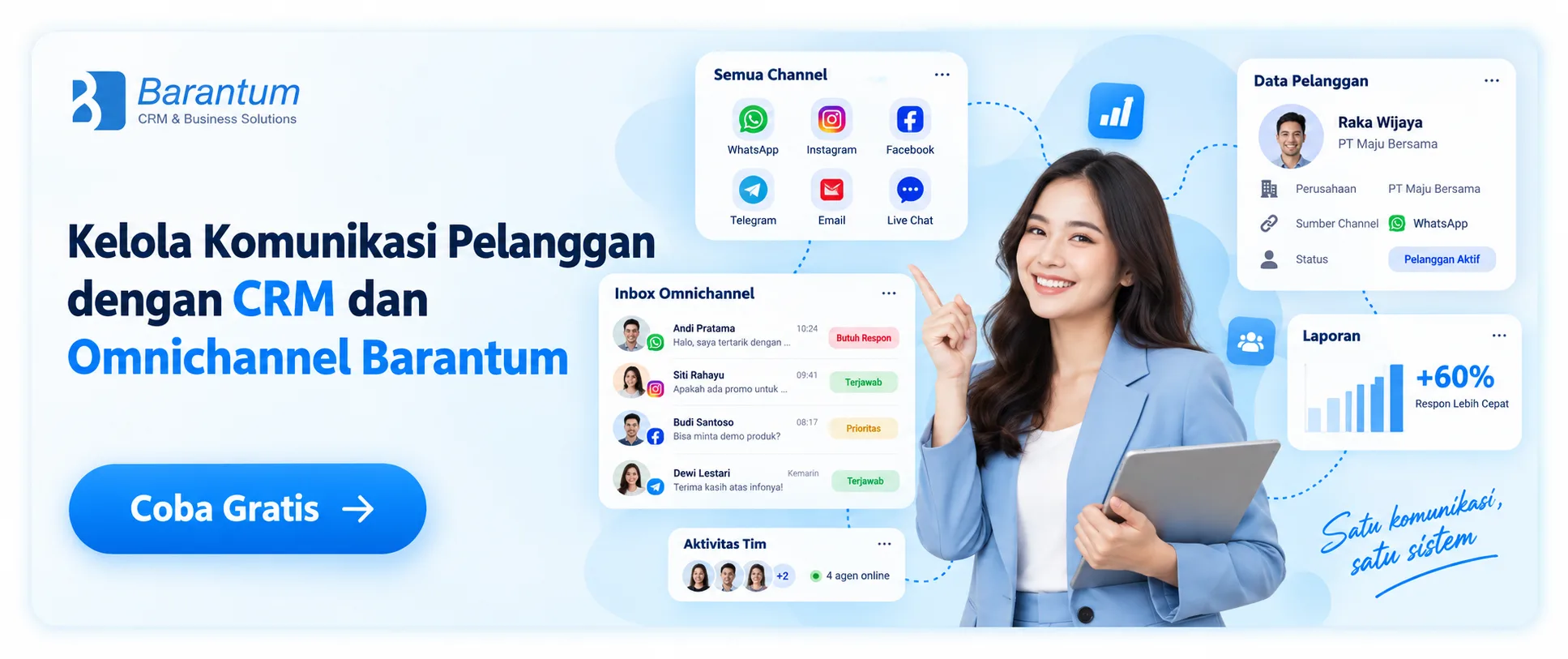 Kelola Komunikasi Pelanggan dengan CRM dan Omnichannel Barantum Kelola Komunikasi Pelanggan dengan CRM dan Omnichannel Barantum
