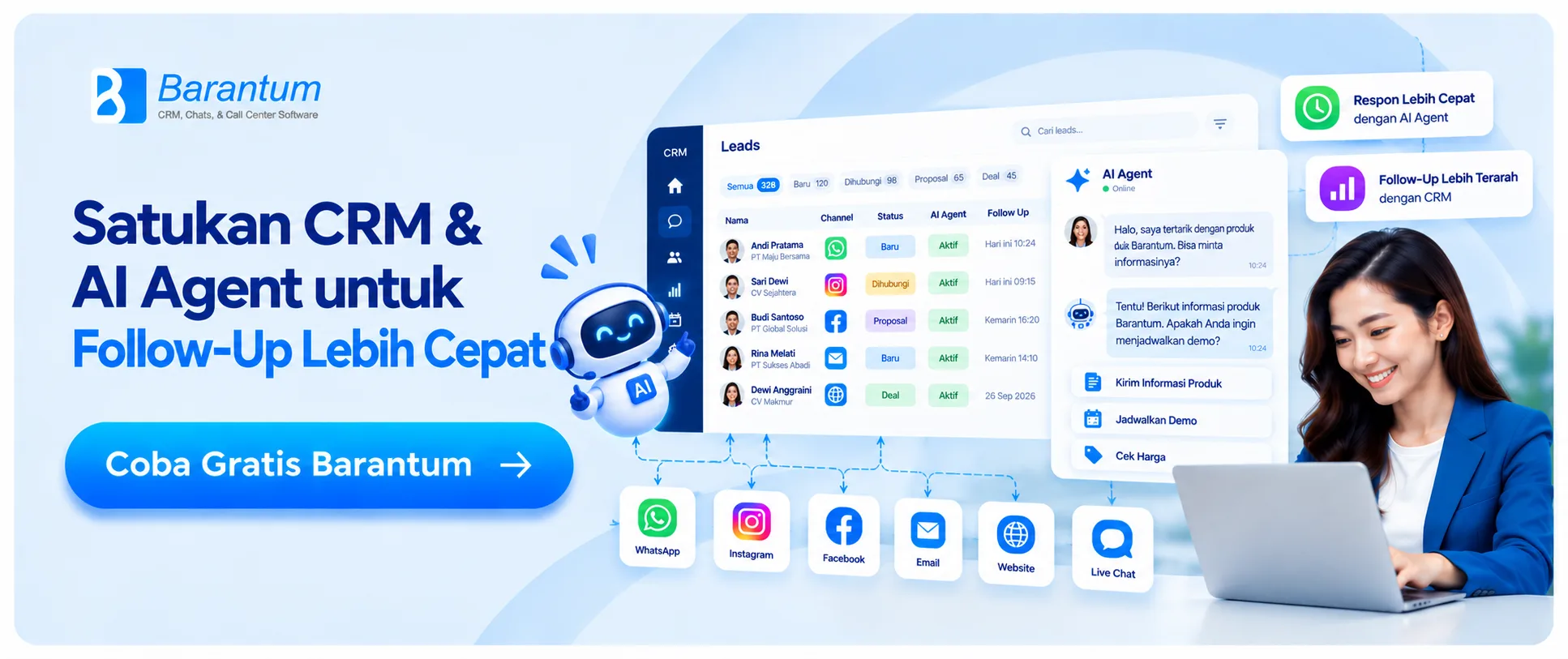 Satukan CRM & AI Agent untuk Follow-Up Lebih Cepat