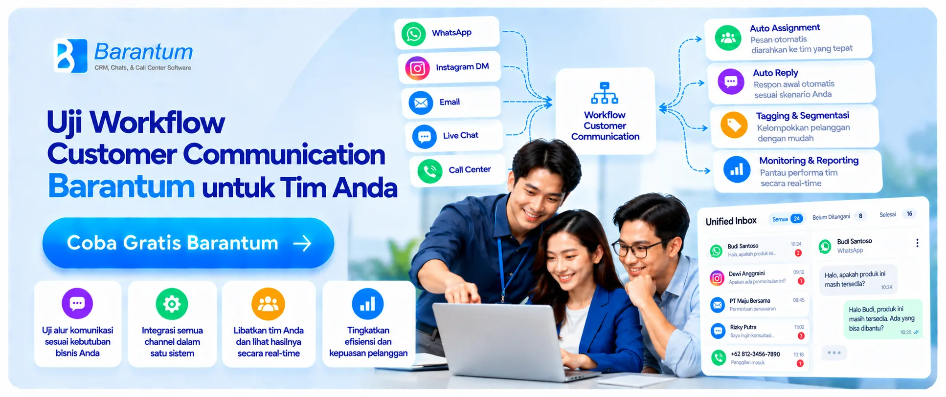 Uji Workflow Customer Communication Barantum untuk Tim Anda Uji Workflow Customer Communication Barantum untuk Tim Anda